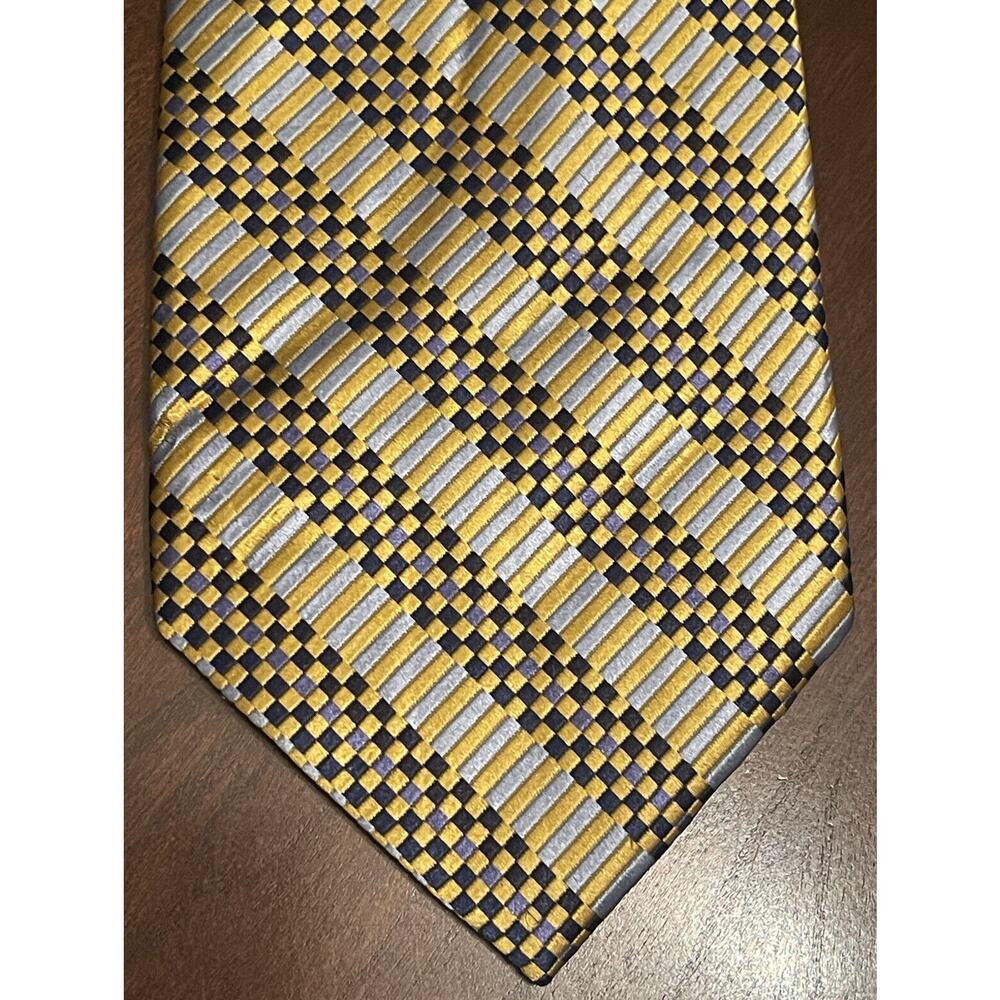 Cm Platinum Series Gold Blue 100% Silk Men’s Neck Tie Made In China
